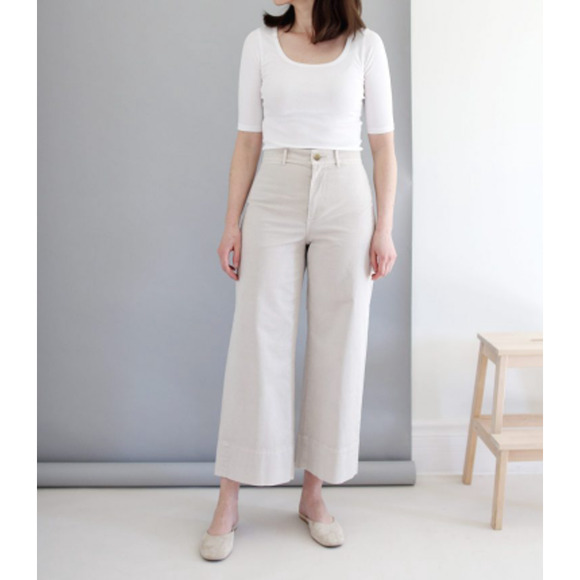 Straight Leg Crop Chino Pants 